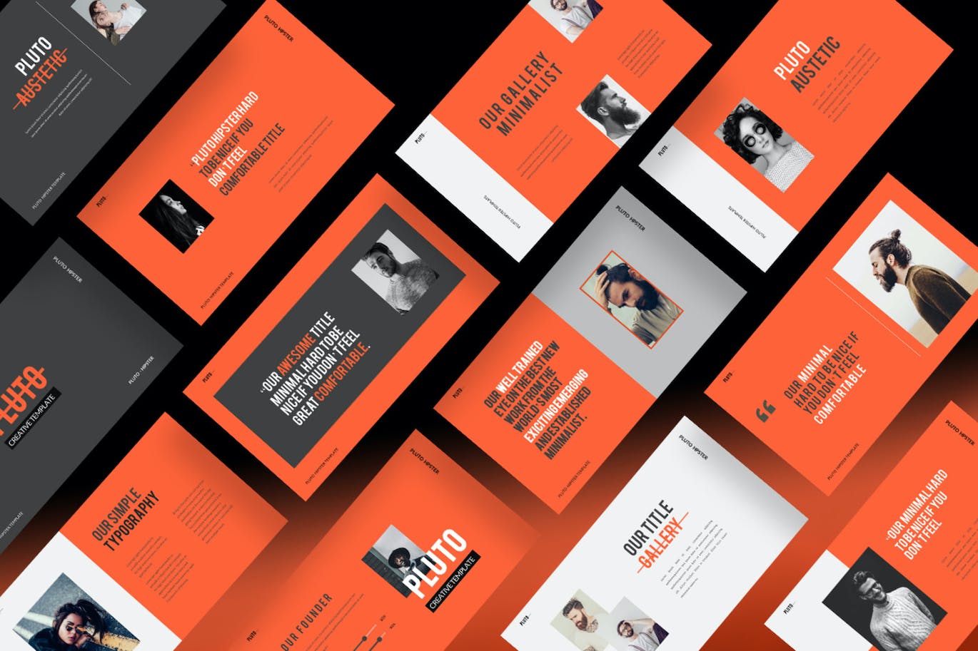 橙色主题品牌推广ppt模板 (PPTX)