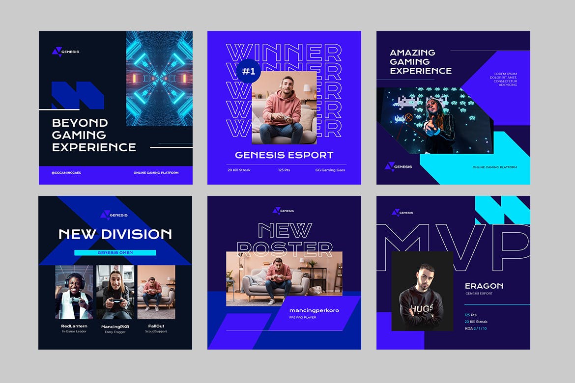 蓝色竖版游戏风PPT模板(PPTX)