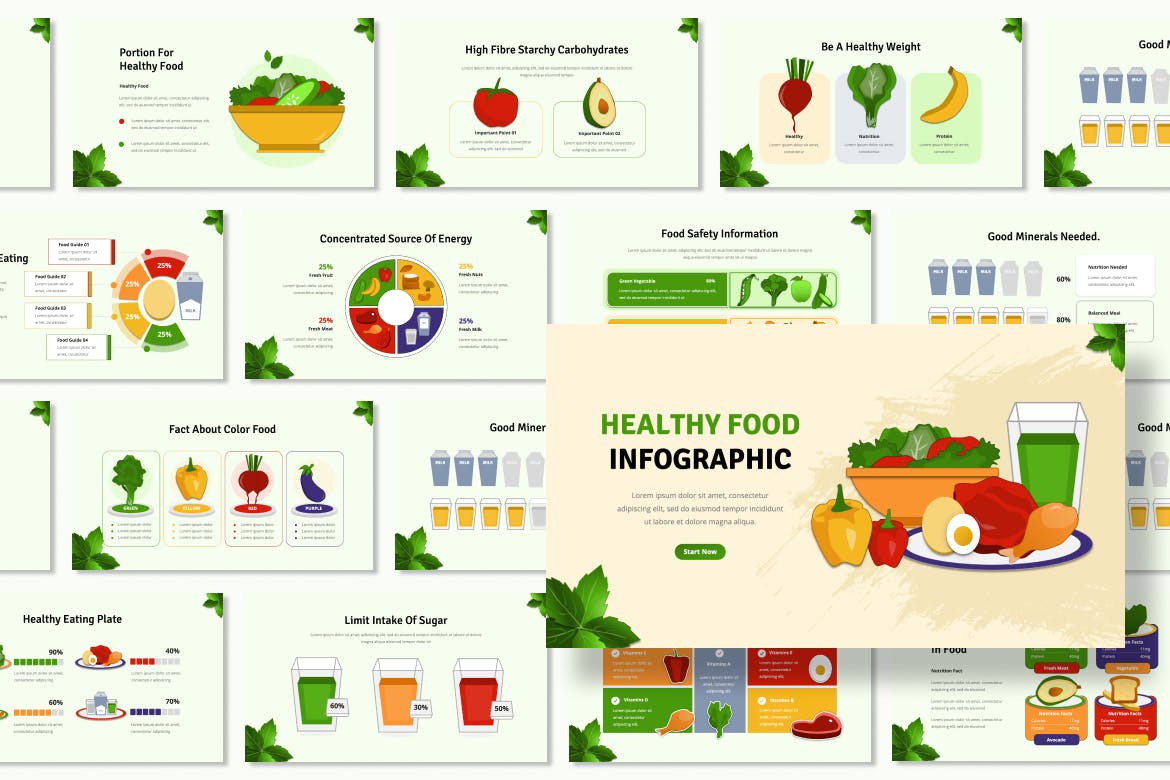 健康食品信息图 PPT模版 (PPT,PPTX)