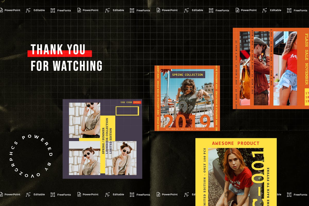 竖版热情鲜艳风格PPT模板 [PPTX]