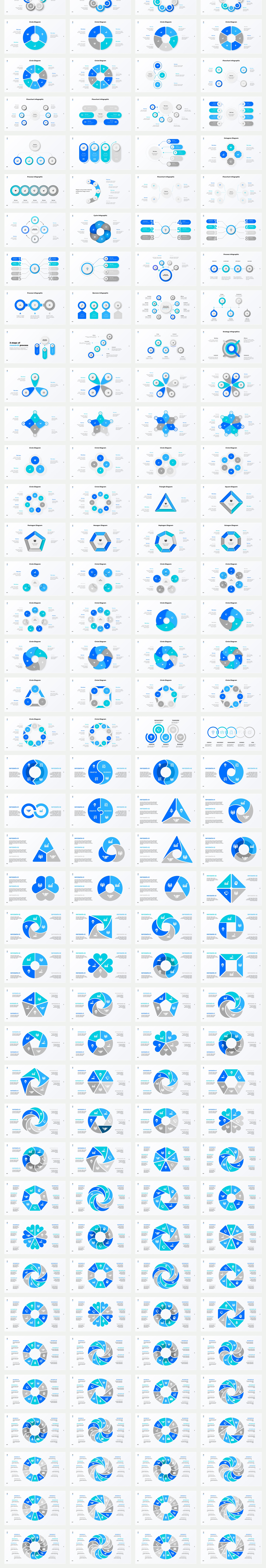 600页可一键换色的圆形循环PPT模板版式！