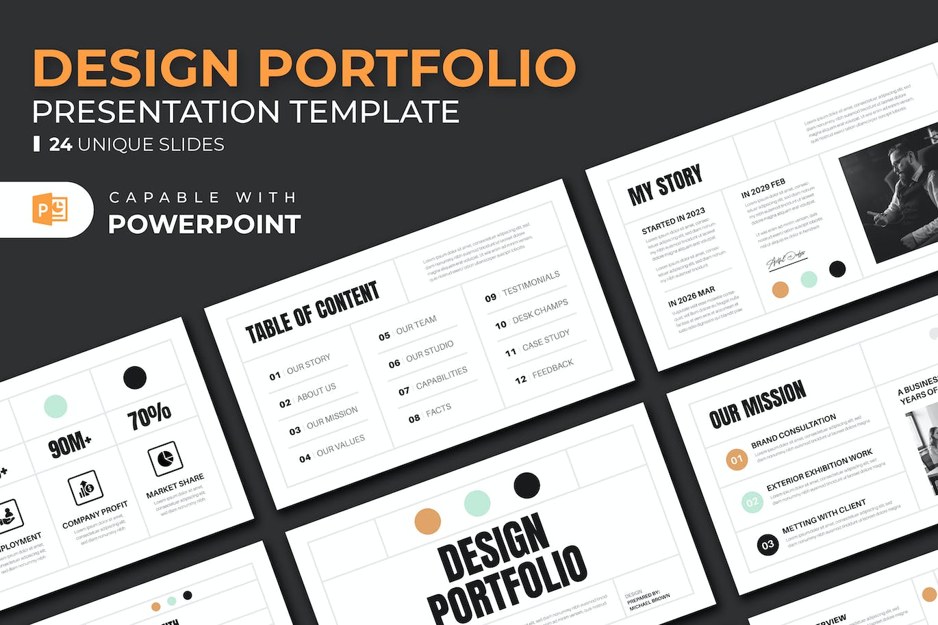 一个视觉吸引力和多功能的工具PPT模板 (PPTX)