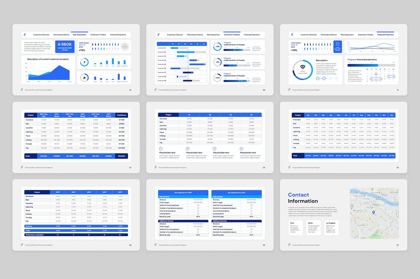 财务计划和投资报告PPT模板 (PPTX,PDF)
