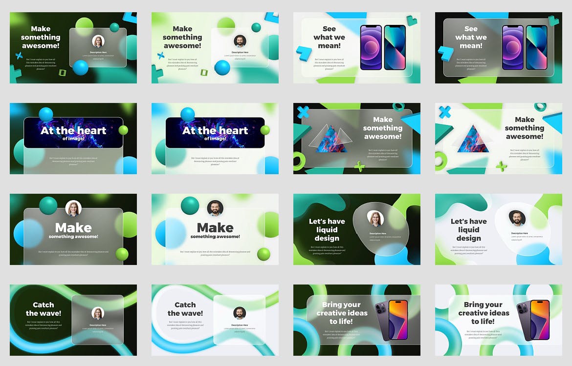 符合设计趋势玻璃状演示文稿PPT模版