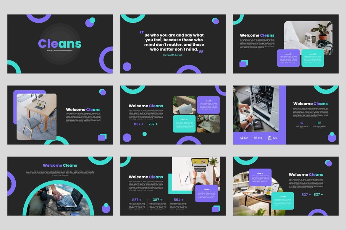 简约创意数据演示ppt模板 (PPT,PPTX)