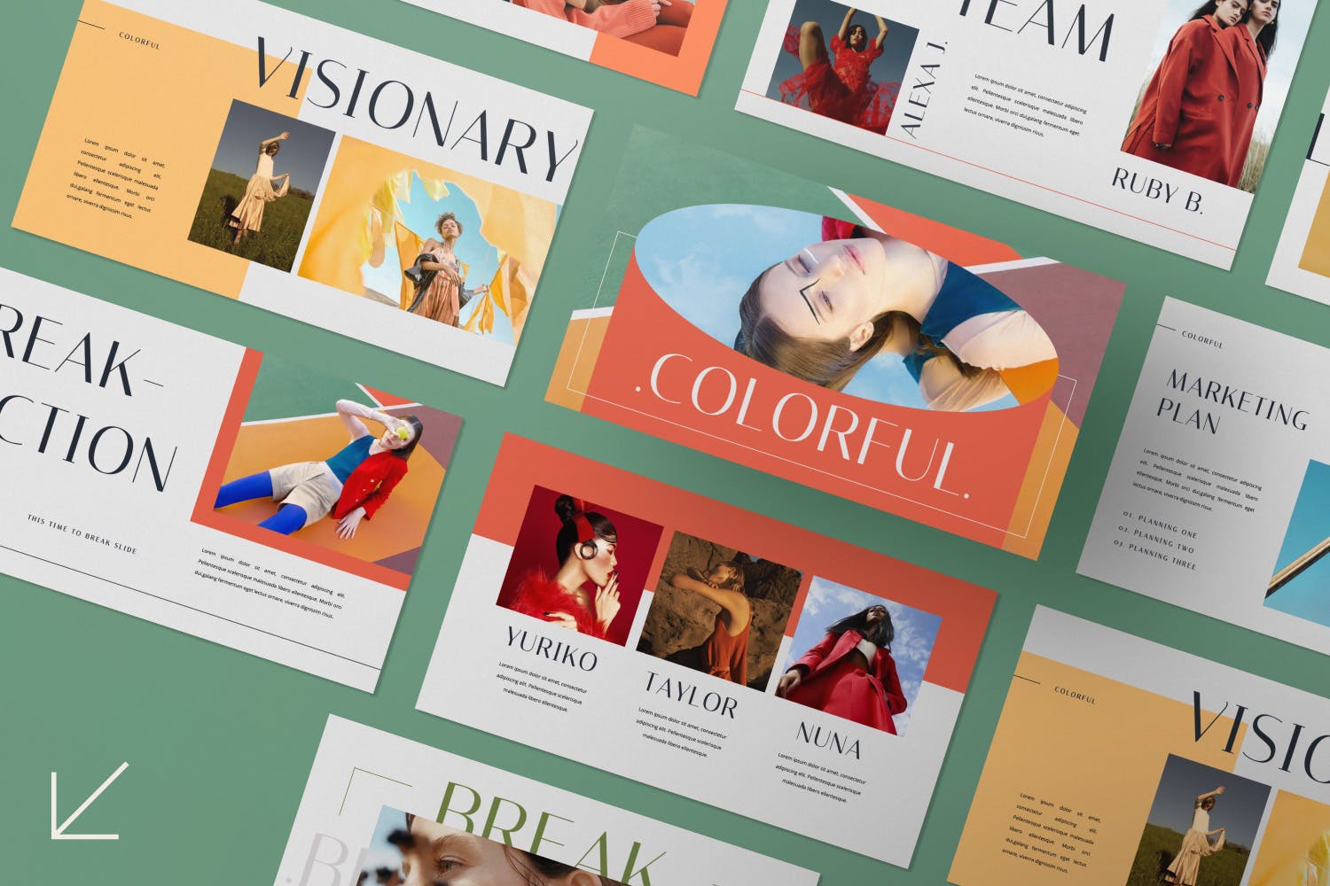 彩色品牌展示模板(PPTX)