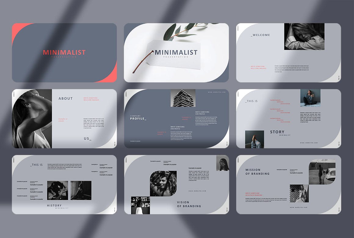 极简主义演示模板PPT模板 (PPTX)