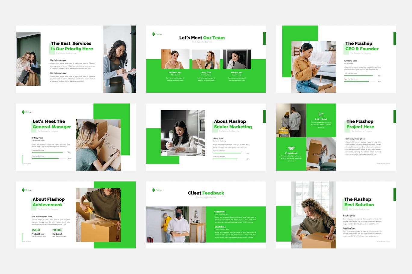 物流业务介绍PPT模板 (PPT,PPTX)