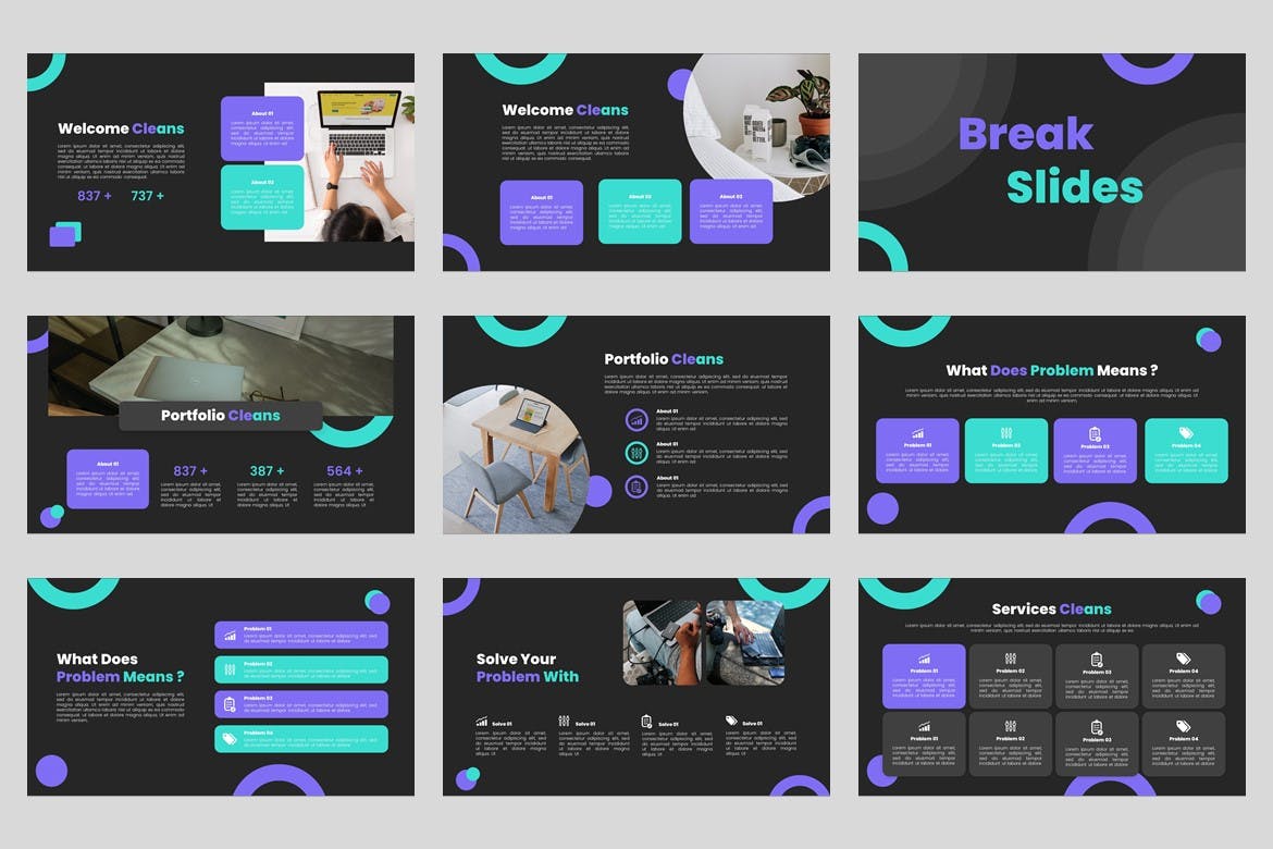 简约创意数据演示ppt模板 (PPT,PPTX)