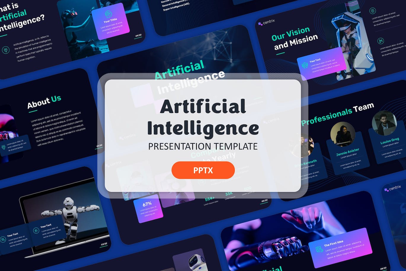 人工智能-PPT模板 (PPTX)