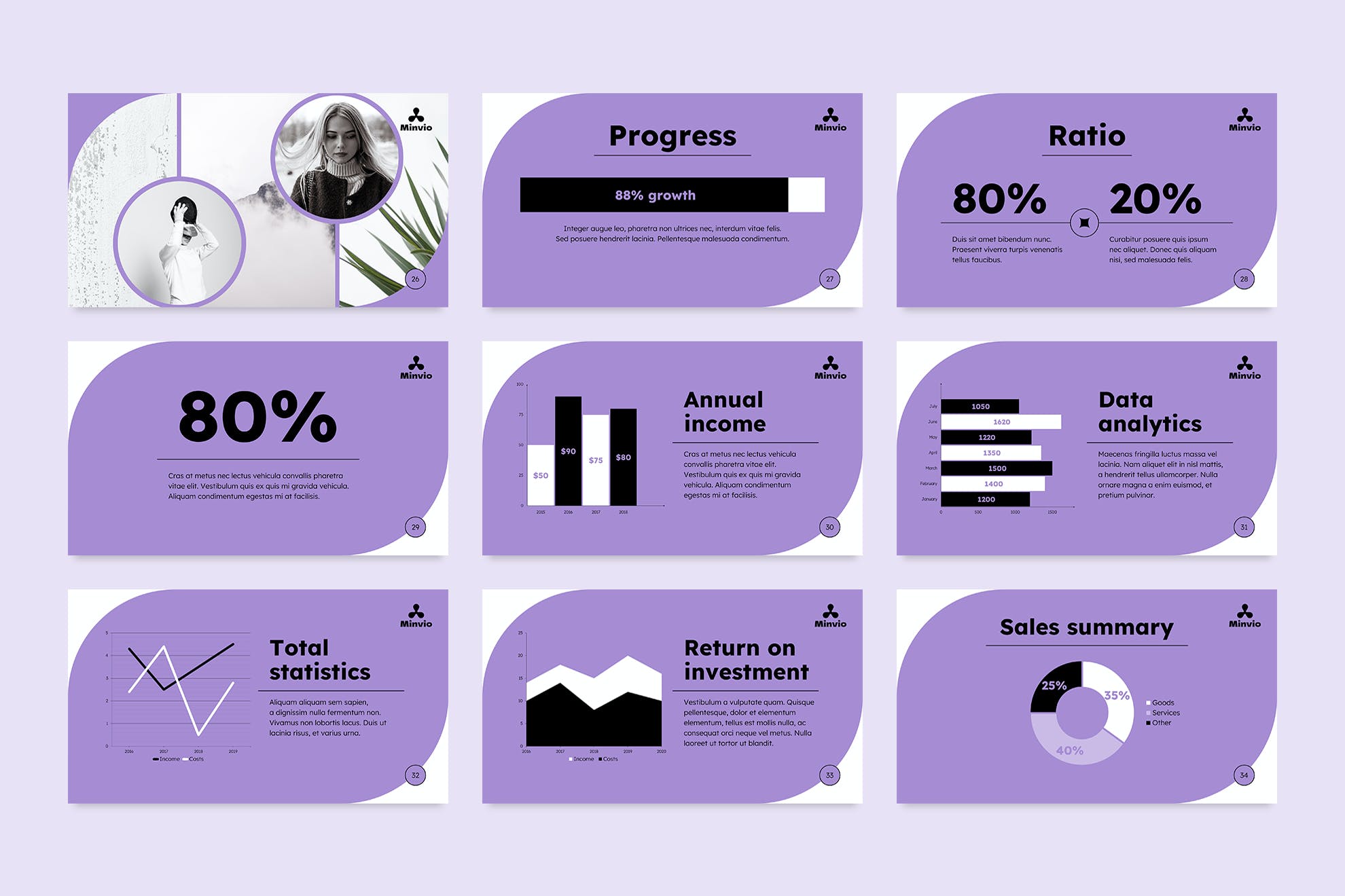 作品集PowerPoint演示模板(PPTX)