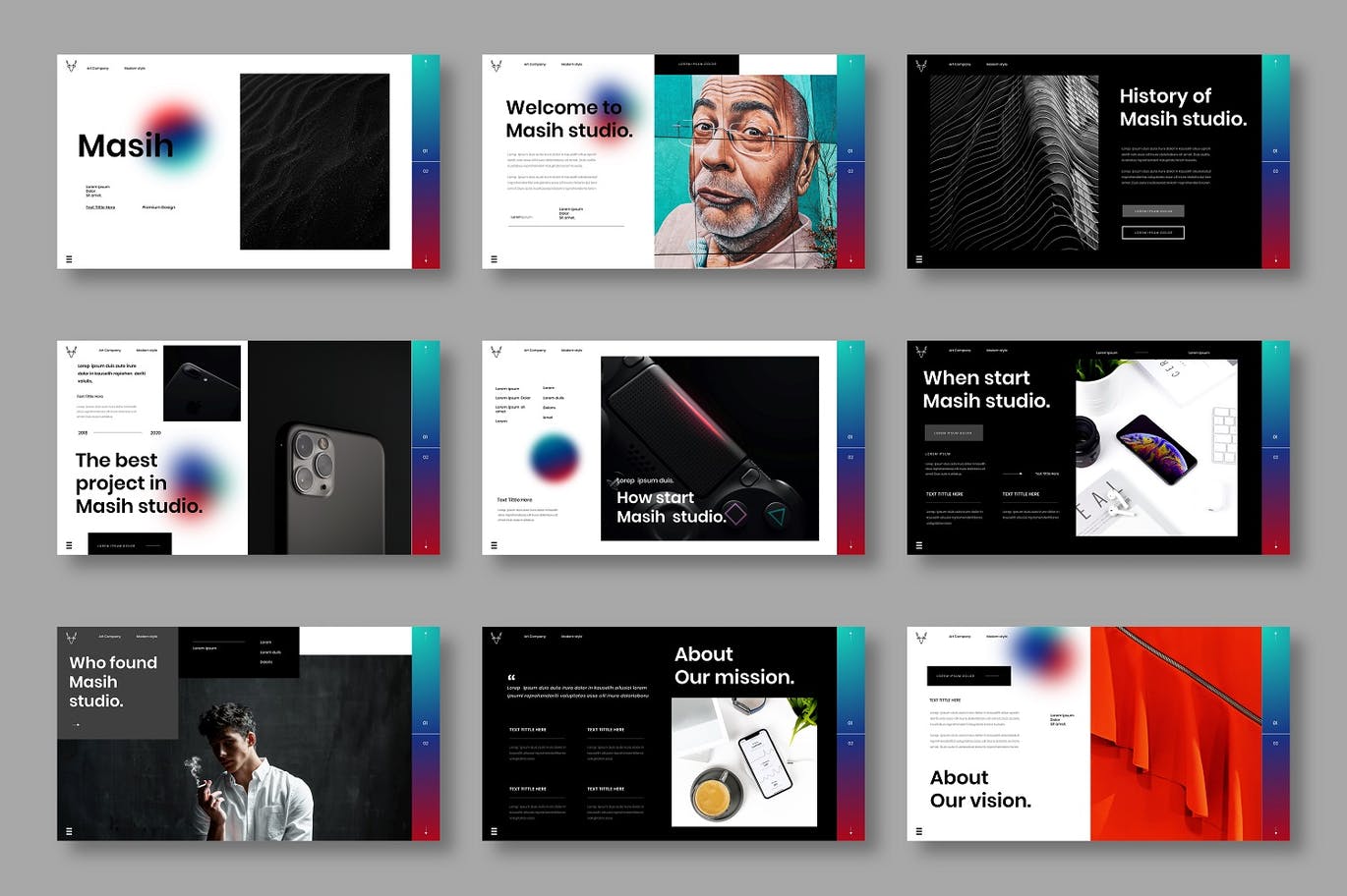 Masih – 数码产品商业演示模板