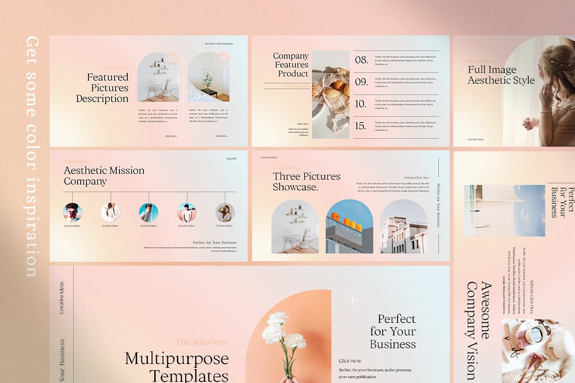 时尚优雅的PPT演示模板(PPTX)