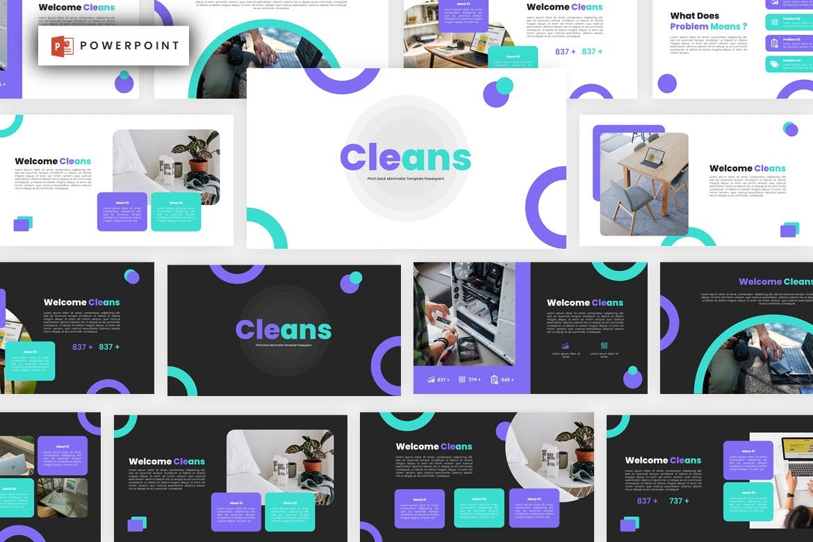 简约创意数据演示ppt模板 (PPT,PPTX)