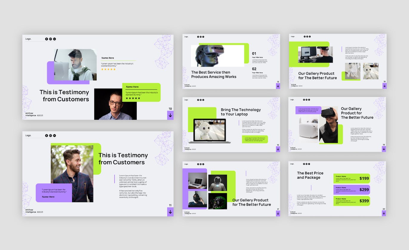 人工智能技术介绍PPT模板 (PPTX)