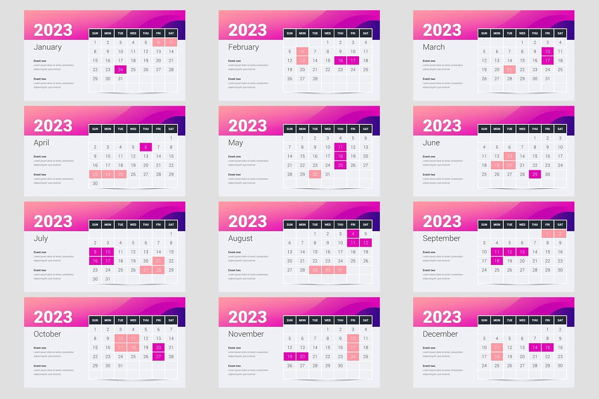 活动日历业务活动PPT模板 (PPTX)