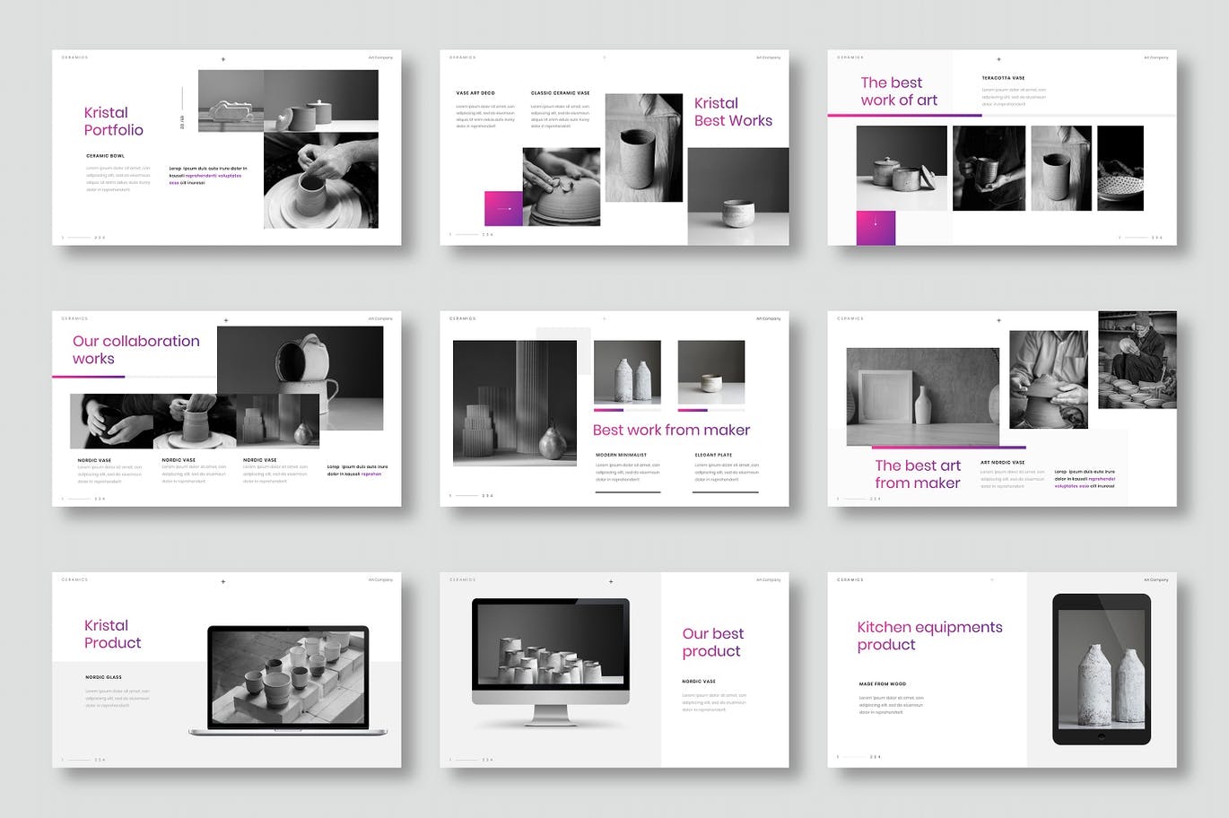 Kristal – 现代时尚家居品牌商务PPT模板(PPTX)