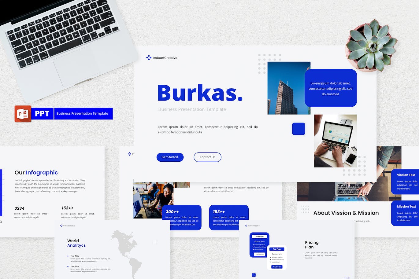 创意机构企业与商业PPT模板 (PPTX)