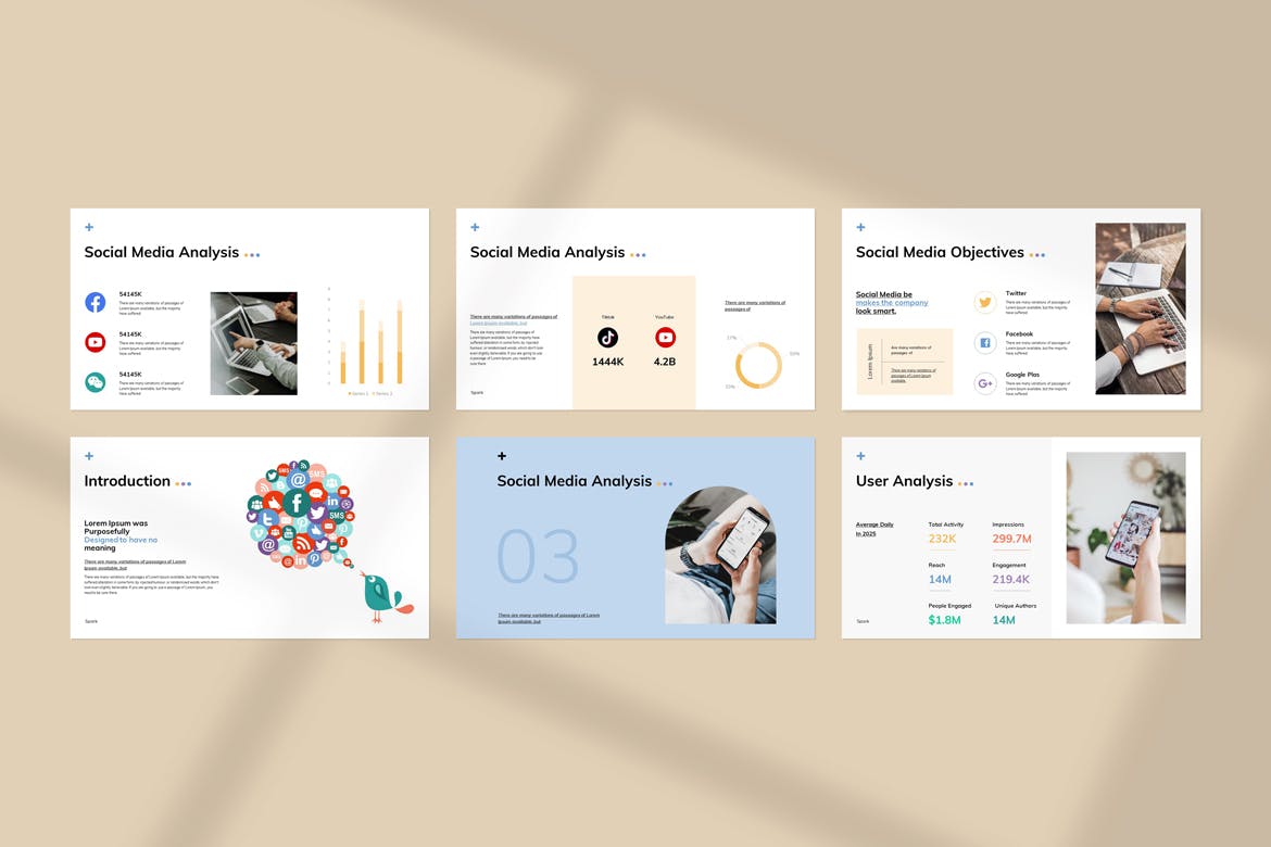 社交媒体PPT模版