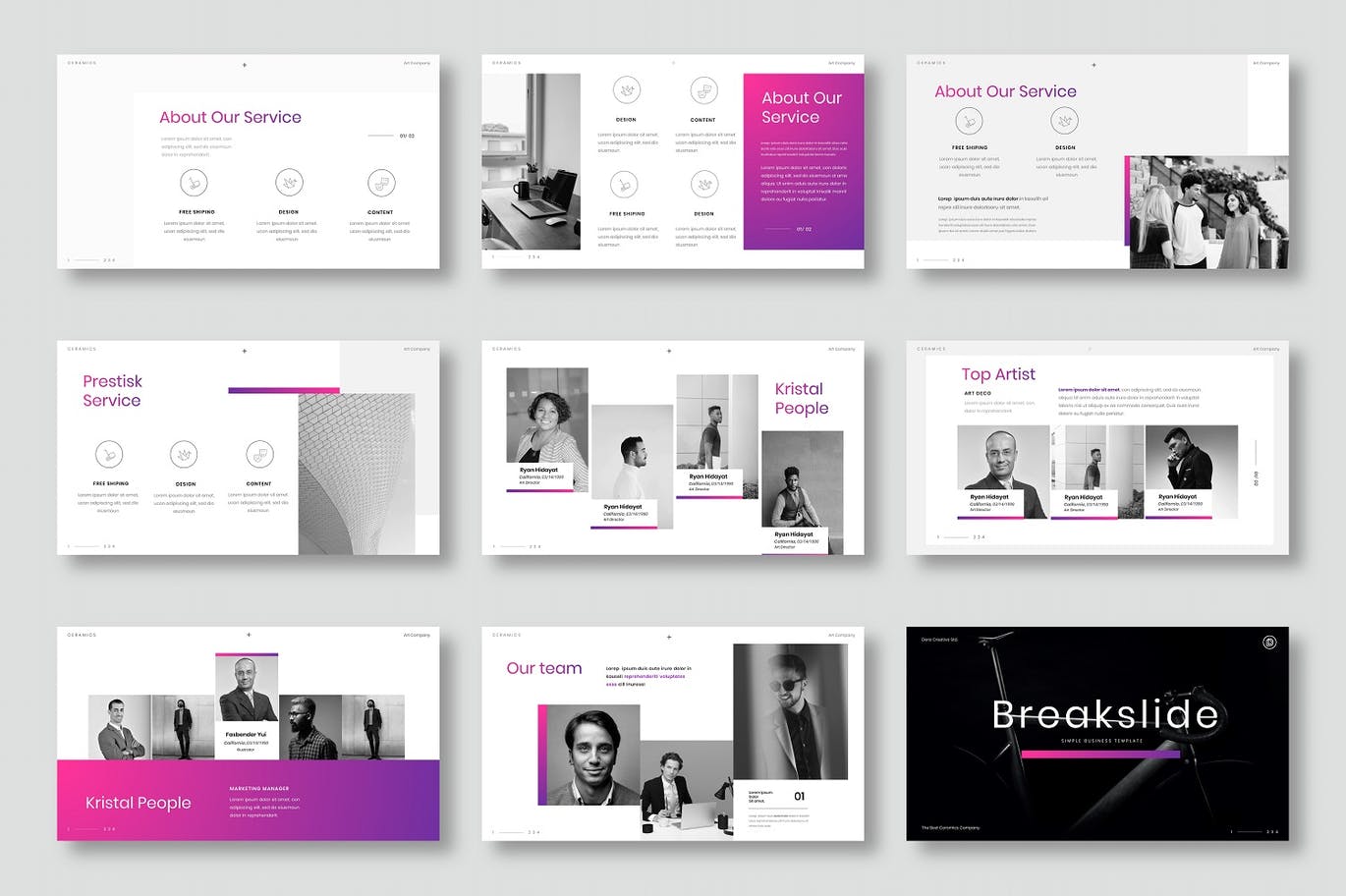 Kristal – 现代时尚家居品牌商务PPT模板(PPTX)