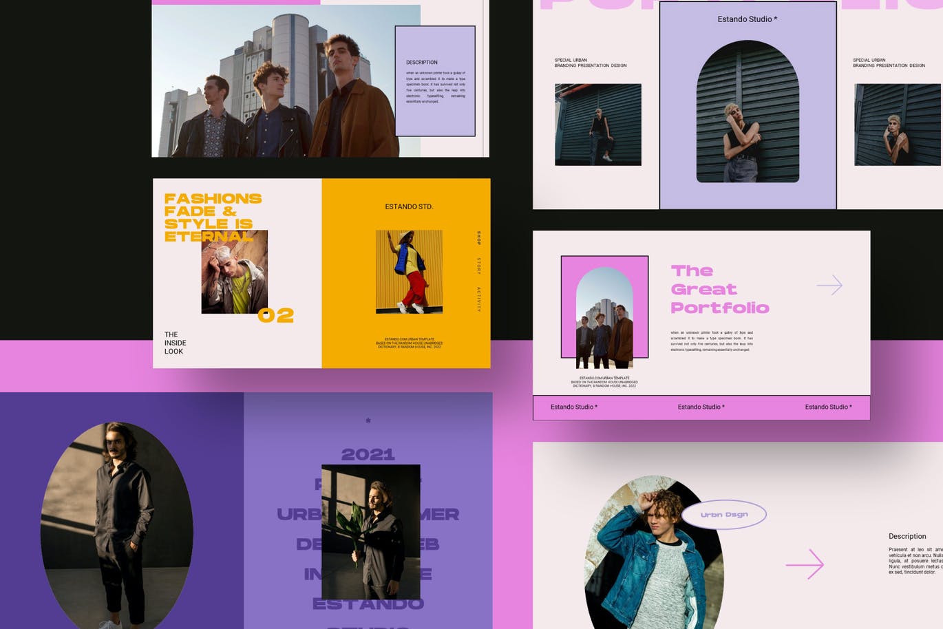 时尚创意美容行业PPT模板 (PPTX)