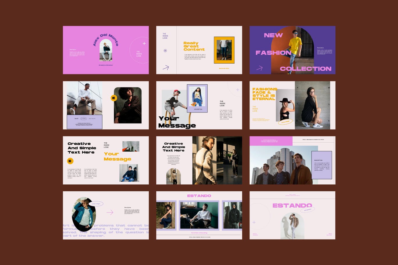 时尚创意美容行业PPT模板 (PPTX)