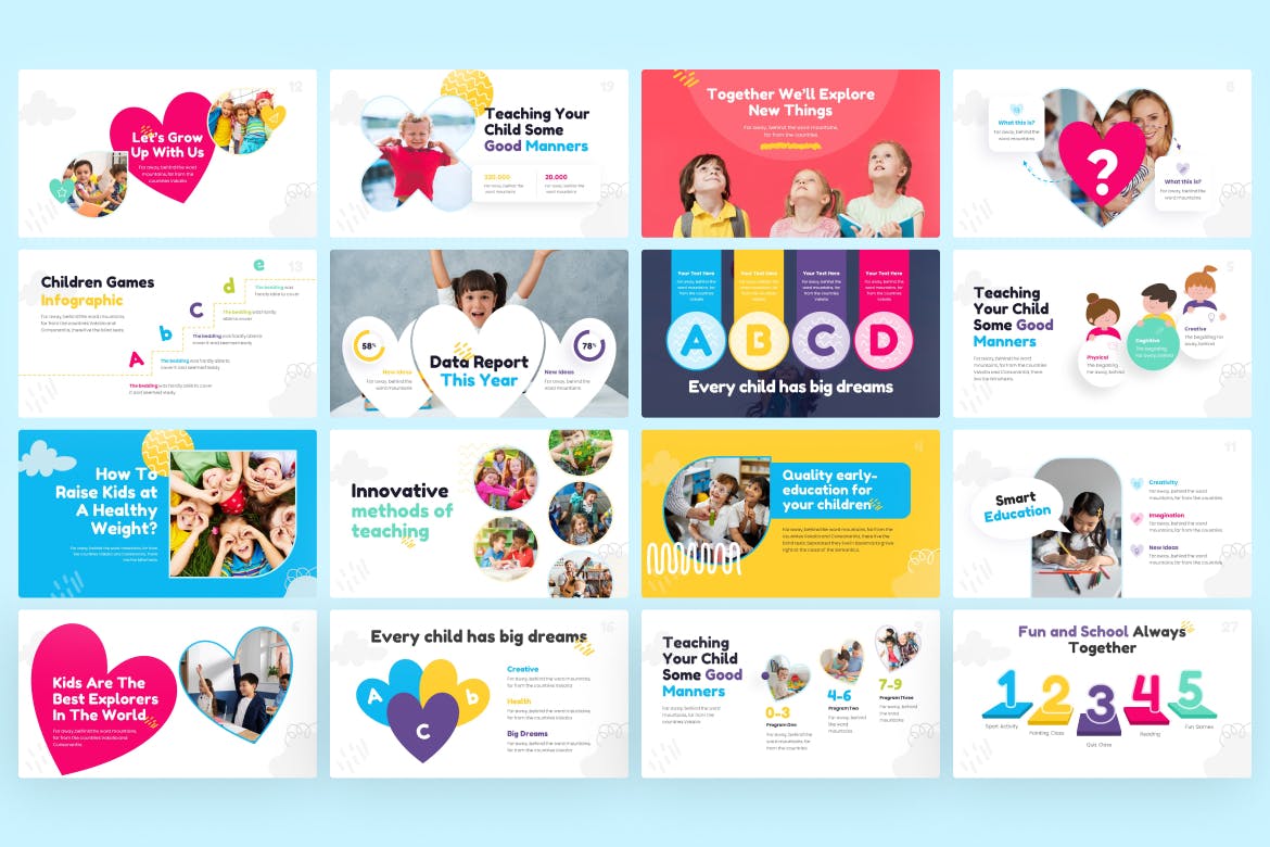 儿童教育 PPT模板 (PPTX)