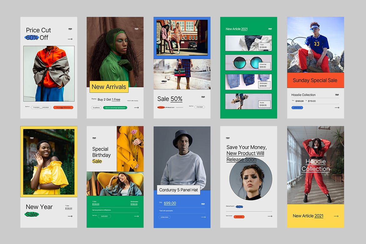 竖版时尚Instagram社交媒体幻灯片演示PPT模板(pptx)