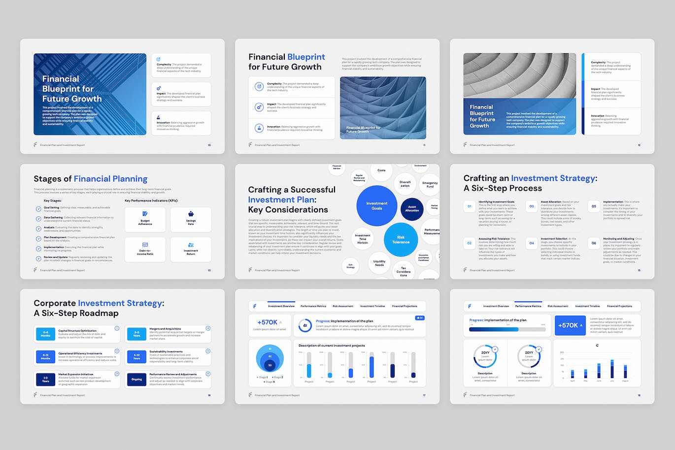 财务计划和投资报告PPT模板 (PPTX,PDF)