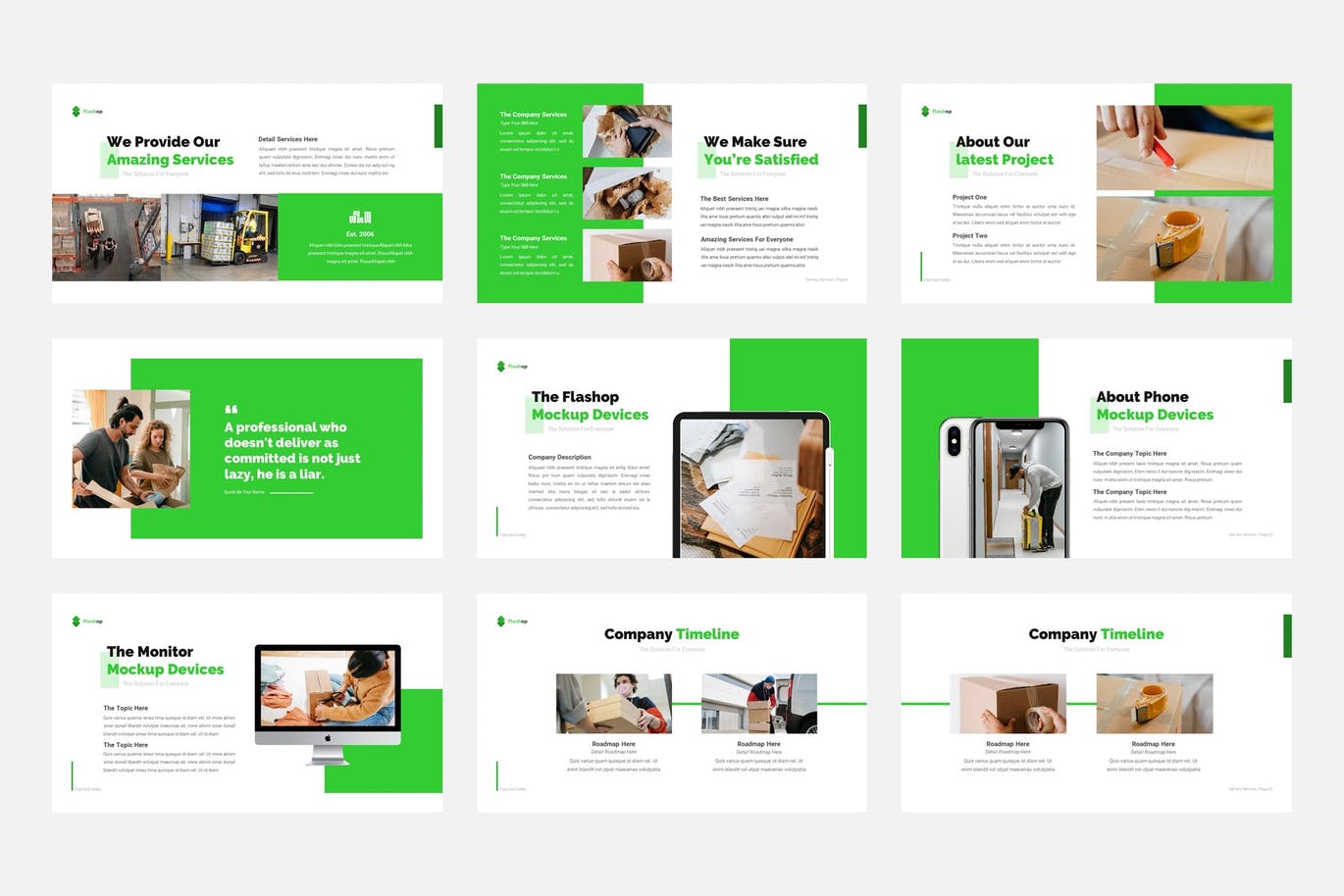 物流业务介绍PPT模板 (PPT,PPTX)