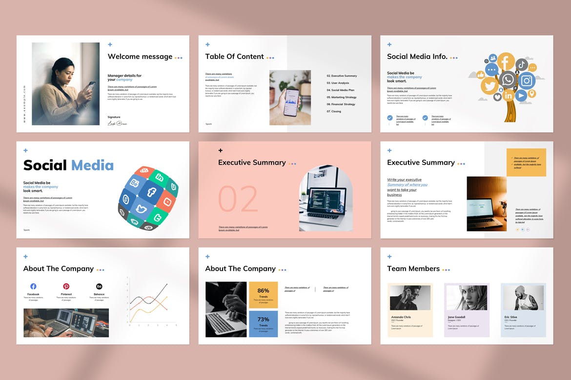 社交媒体PPT模版