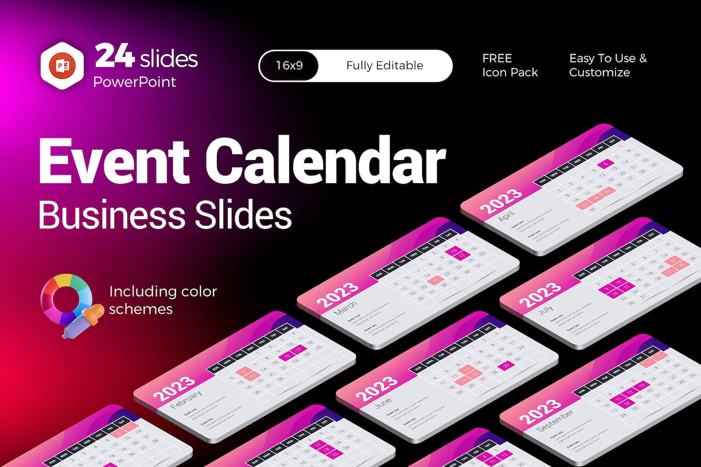 活动日历业务活动PPT模板 (PPTX)