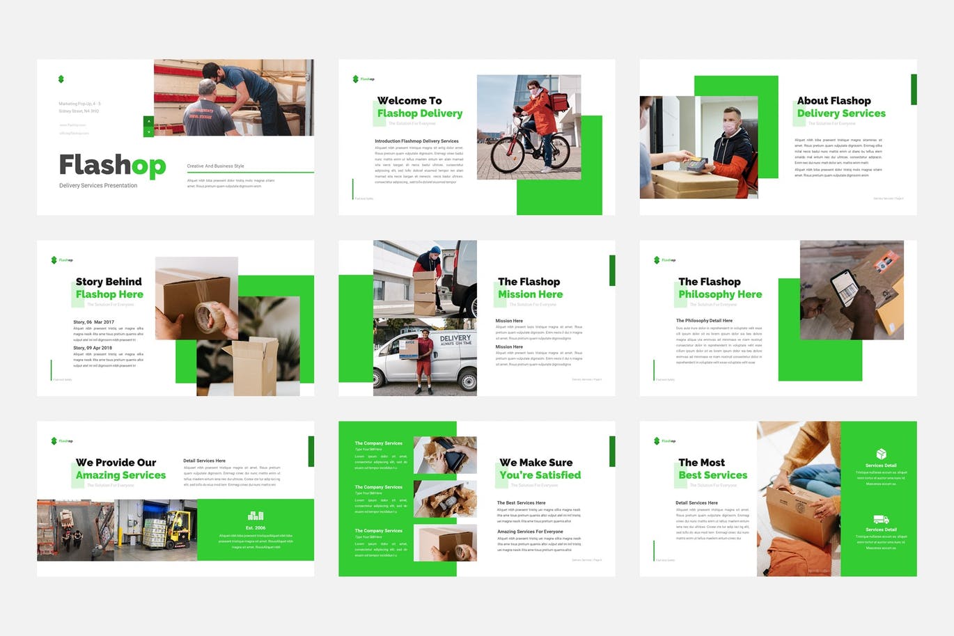 物流业务介绍PPT模板 (PPT,PPTX)