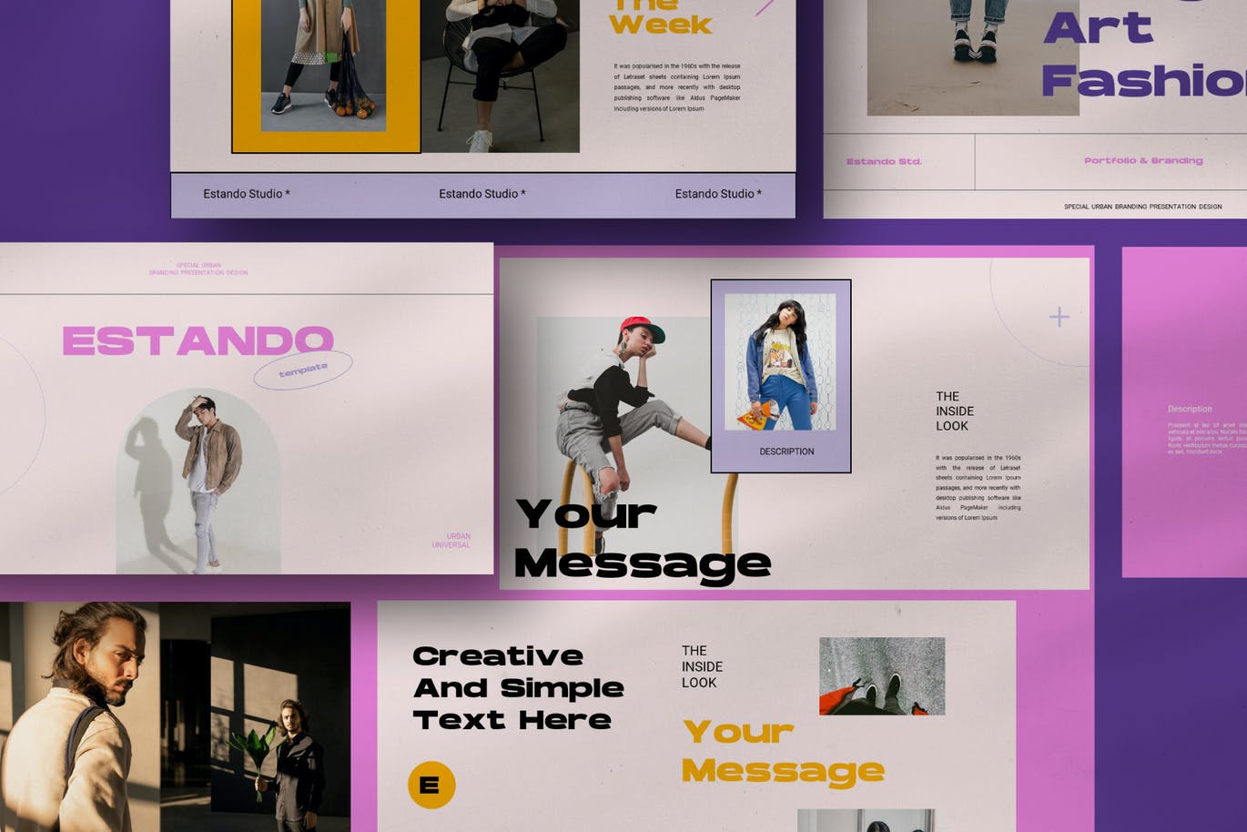 时尚创意美容行业PPT模板 (PPTX)