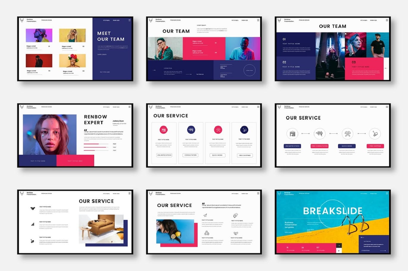 时尚高端绚丽多用途的高品质PowerPoint幻灯片演示模板（pptx）