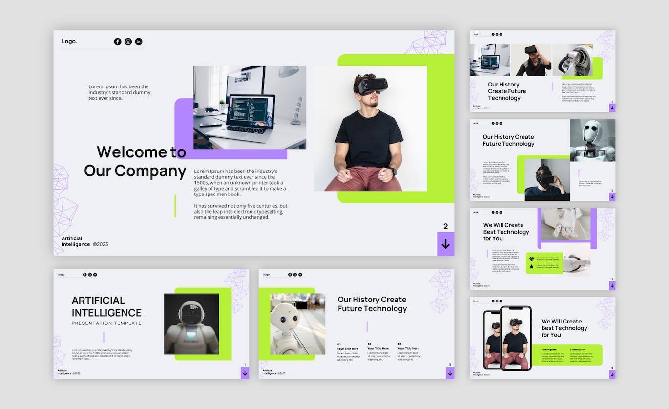 人工智能技术介绍PPT模板 (PPTX)