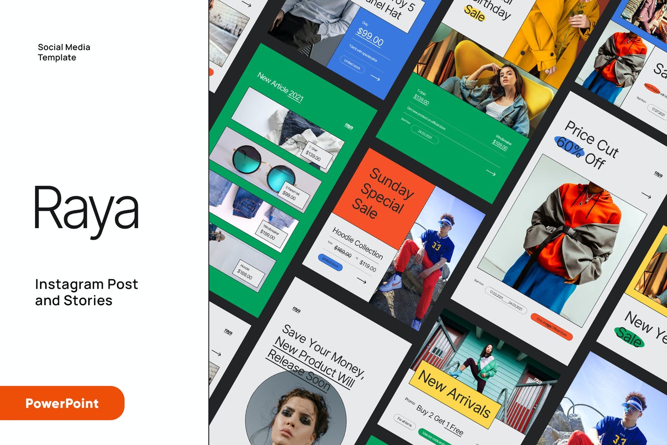 竖版时尚Instagram社交媒体幻灯片演示PPT模板（pptx）