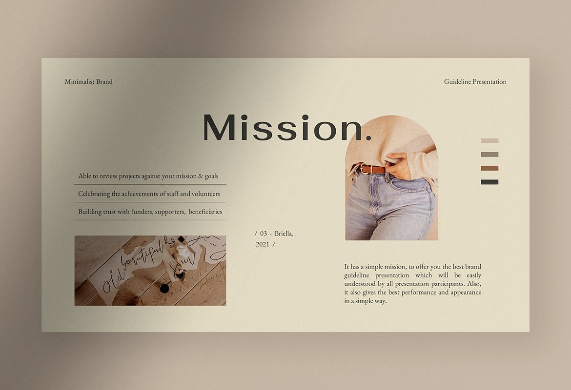 极简主义品牌指南PPT模板 (PPT,PPTX)