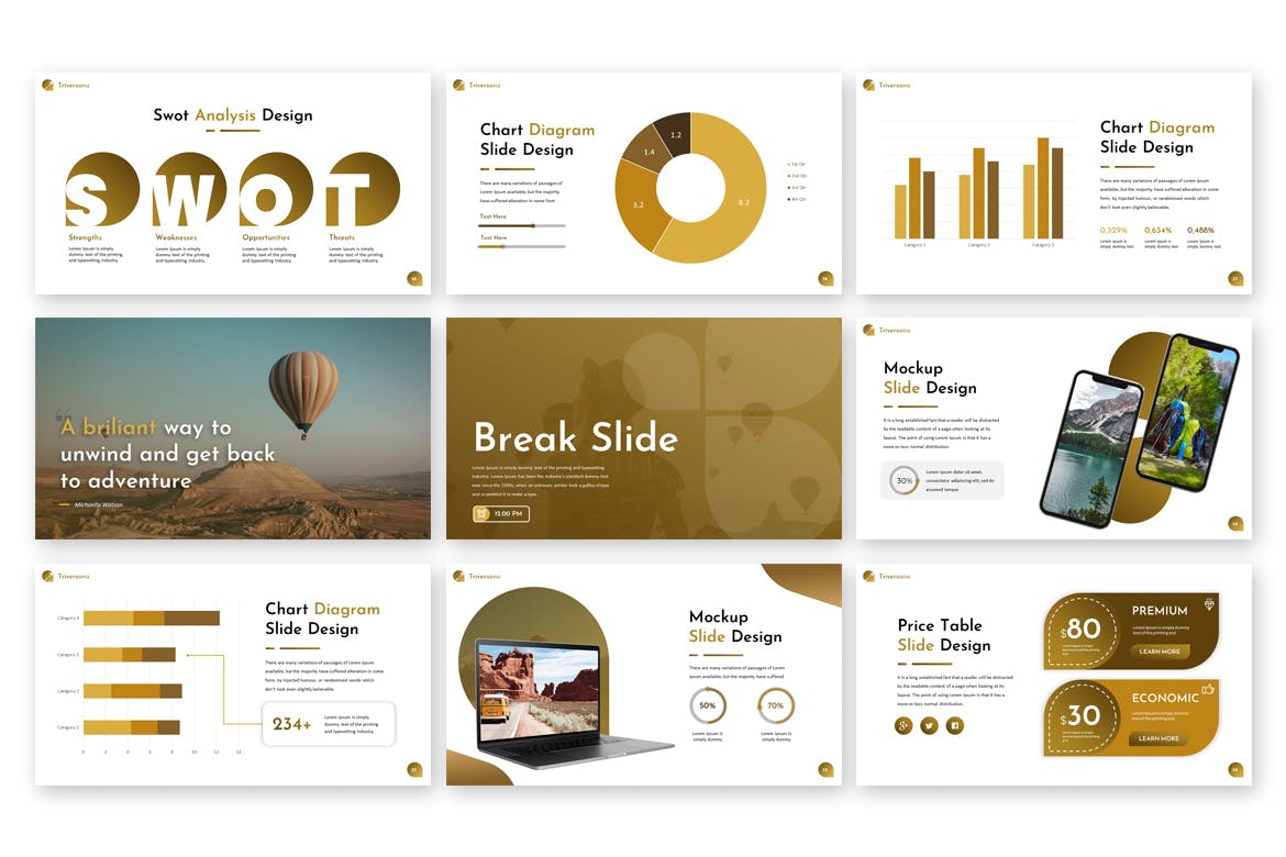 Triverona – 高端旅行风景PPT模板(PPTX)