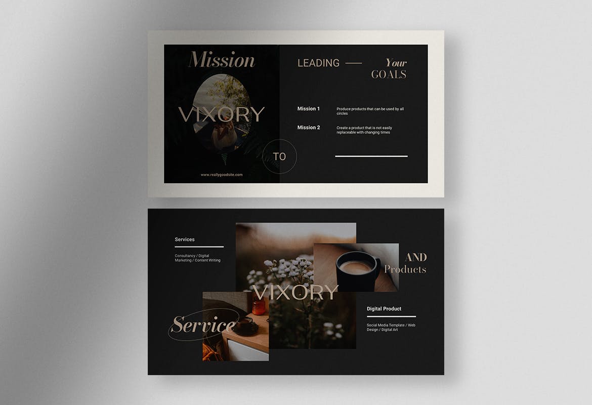 优雅高端时尚多用途的公司简介powerpoint幻灯片演示模板（pptx）