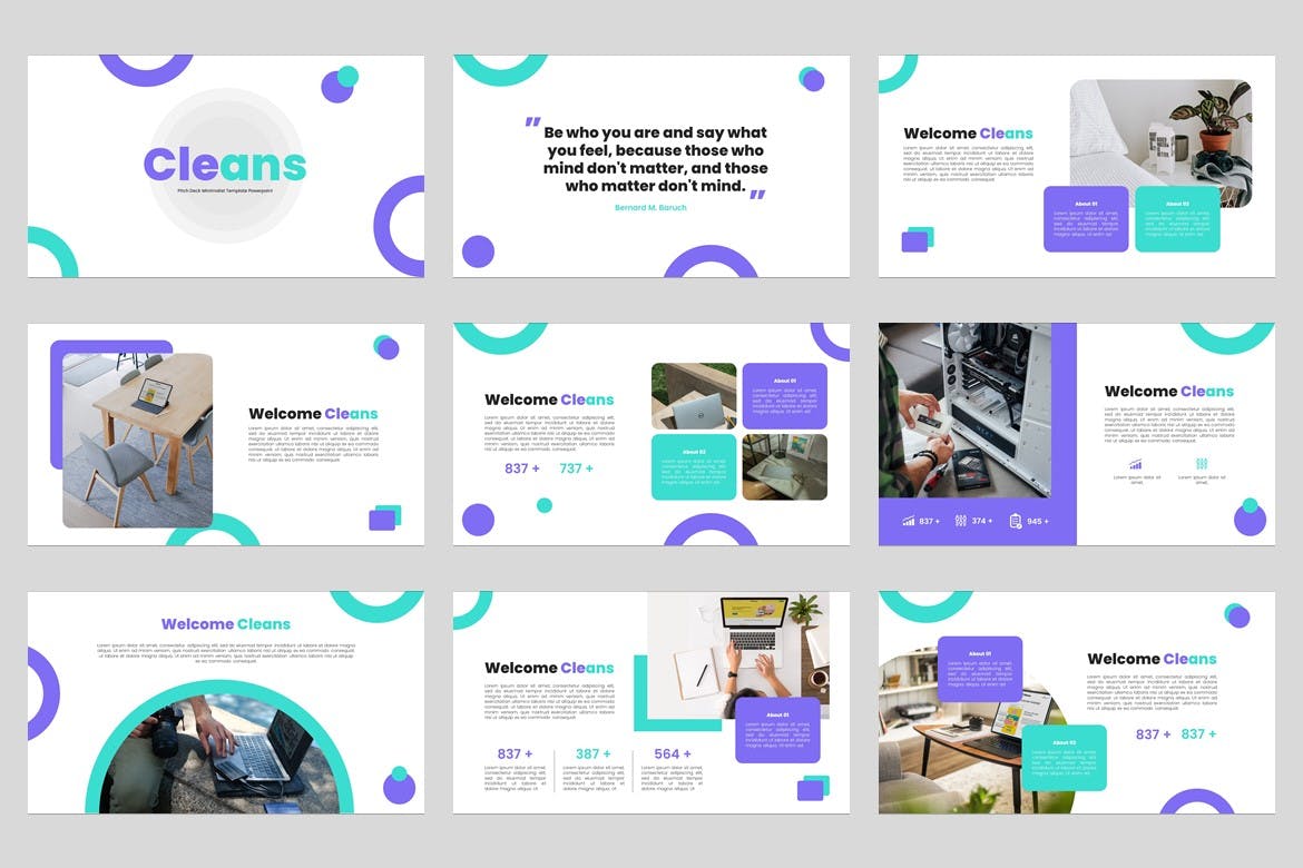 简约创意数据演示ppt模板 (PPT,PPTX)