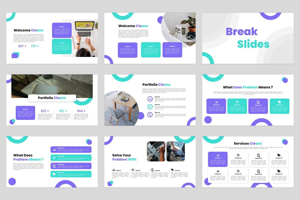 简约创意数据演示ppt模板 (PPT,PPTX)