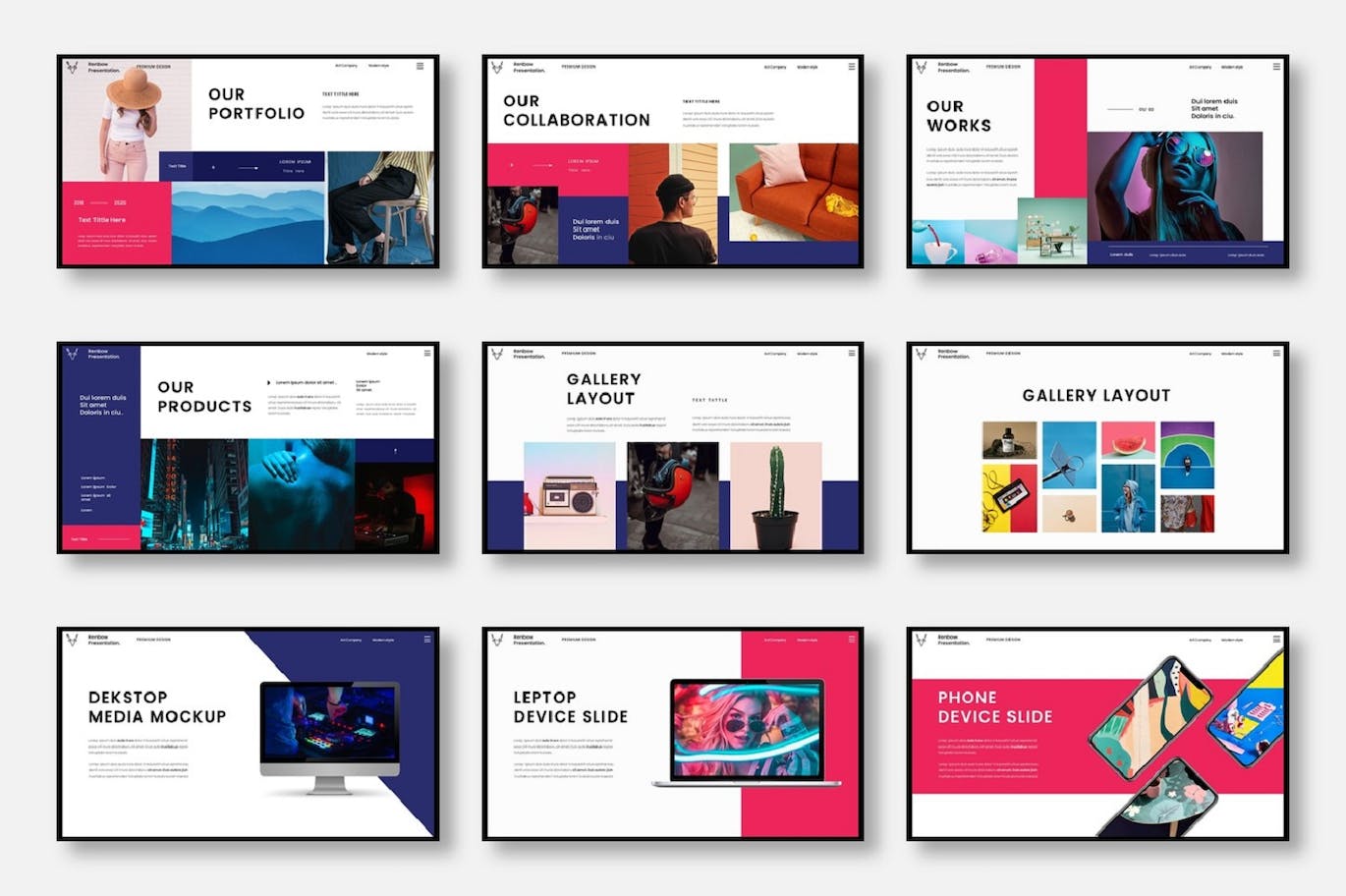 时尚高端绚丽多用途的高品质PowerPoint幻灯片演示模板（pptx）