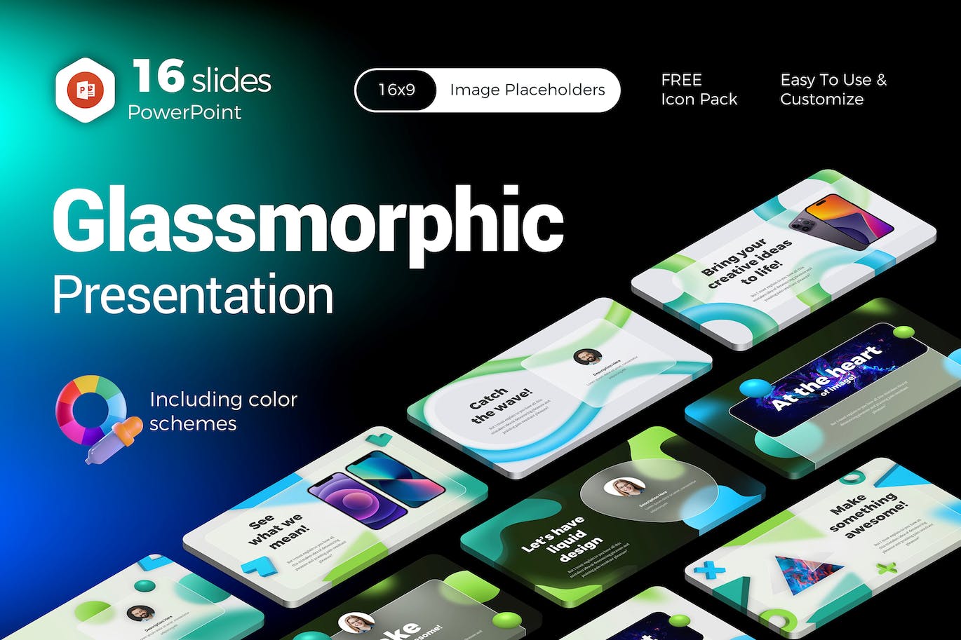 符合设计趋势玻璃状演示文稿PPT模版