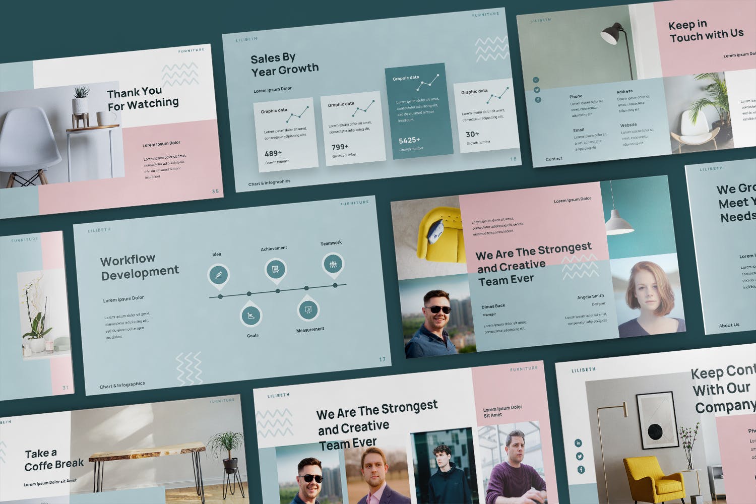 时尚家具演示ppt模板 (PPTX)