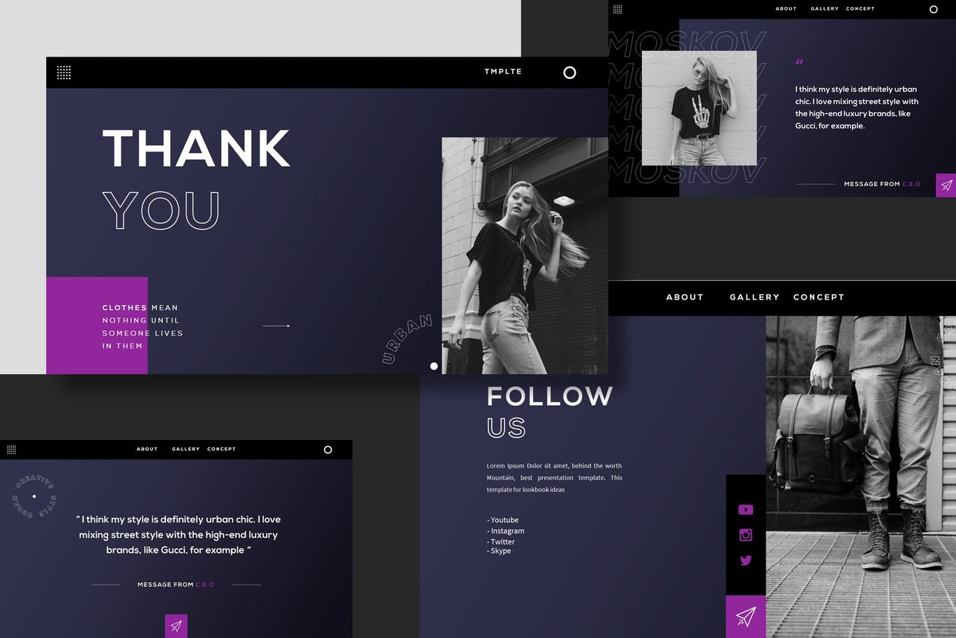 简约时尚高端多用途的PPT演示模板（pptx）