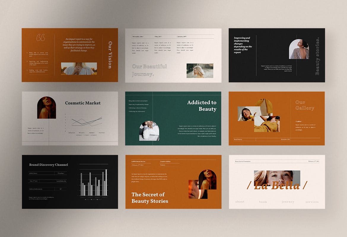 美容服务行业PPT模板 (PPT,PPTX)