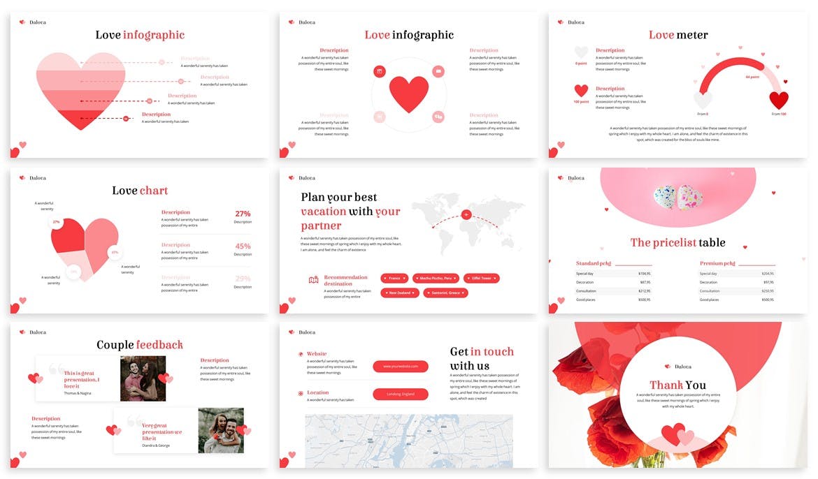 浪漫风格的PPT模板下载（PPTX）