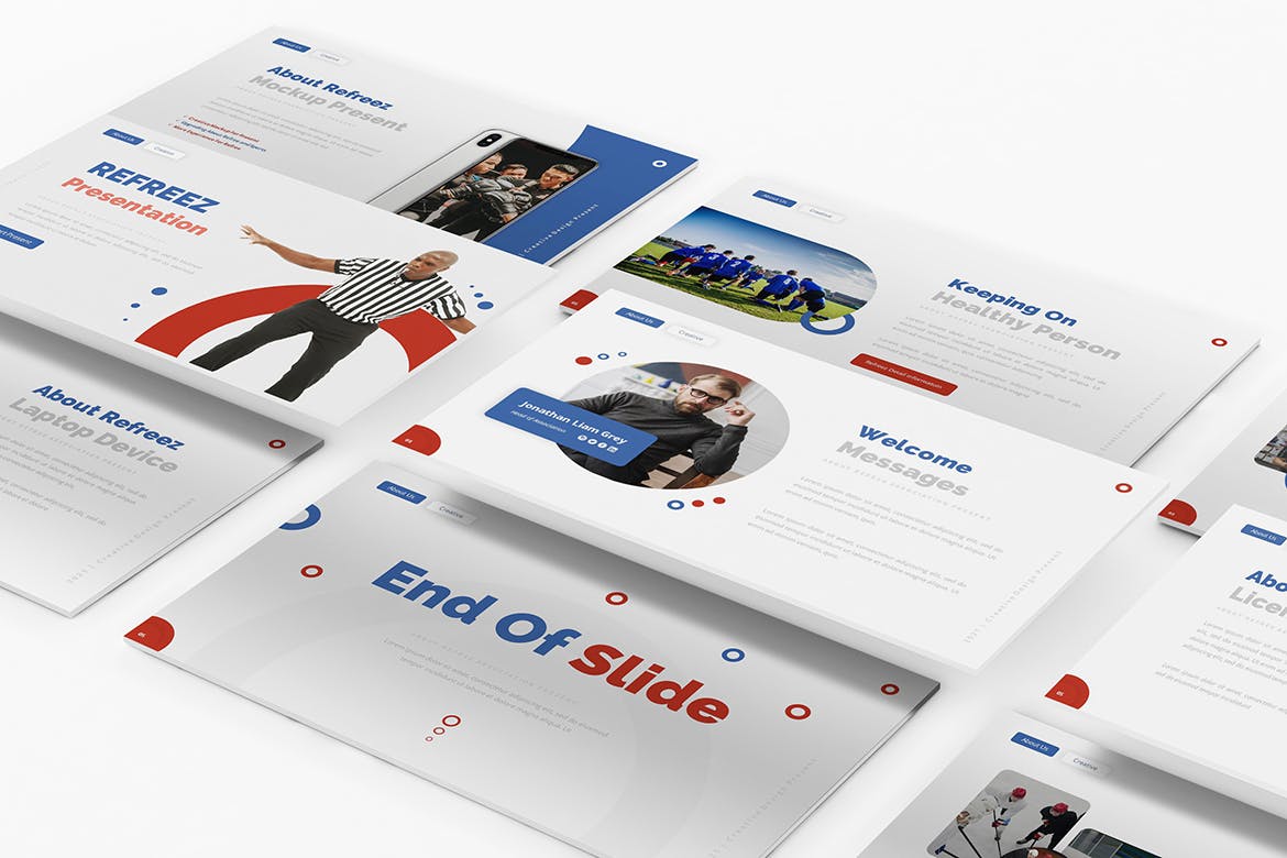 时尚高端简约清新多用途运动PPT演示模板（pptx）