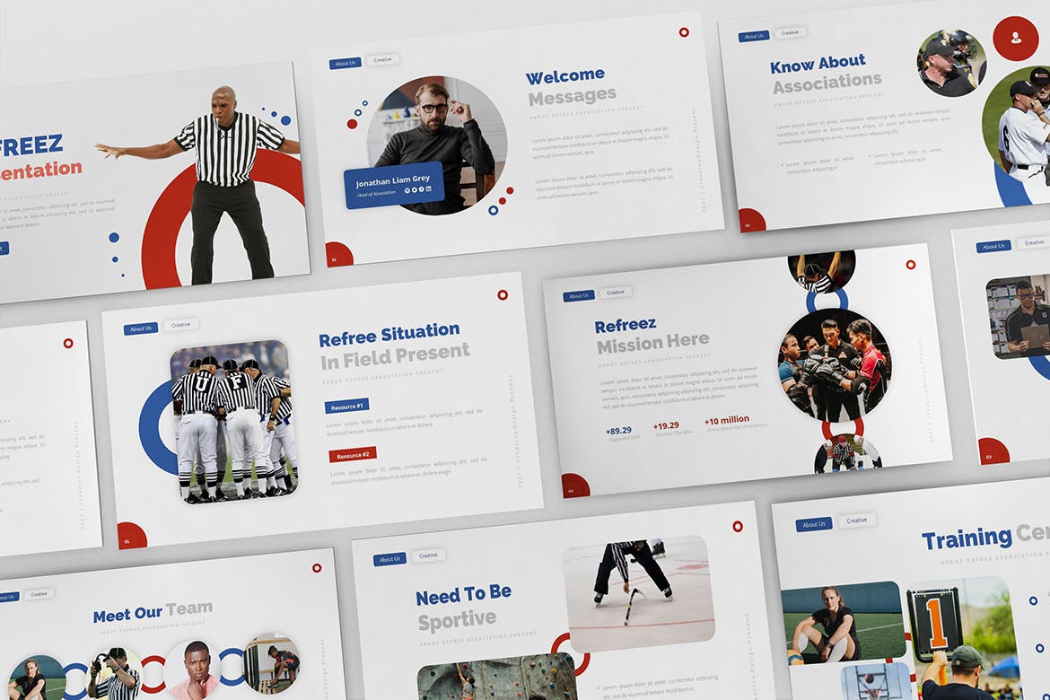 时尚高端简约清新多用途运动PPT演示模板（pptx）